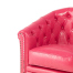 ピンクPUレザーコンパクトチェスターフィールドラウンジ3シーターソファ　VINCENT