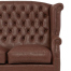 ブラウンPUレザーチェスターフィールドウイングバックソファ