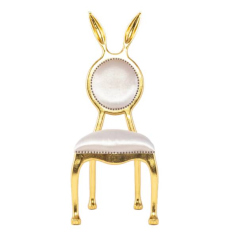 ゴールドフレームラビットシングルチェア