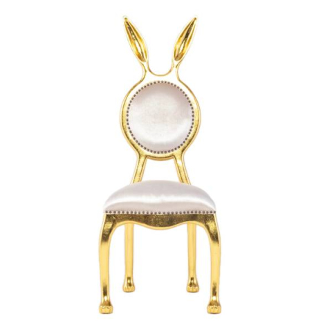 ゴールドフレームラビットシングルチェア