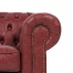 ダークレッドPUレザーチェスターフィールド1.5シーターソファ　CLUBMAN