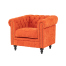オレンジファブリックコンパクトチェスターフィールドシングルソファ　VINCENT