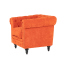 オレンジファブリックコンパクトチェスターフィールドシングルソファ　VINCENT