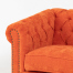 オレンジファブリックコンパクトチェスターフィールドシングルソファ　VINCENT