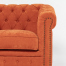 オレンジファブリックコンパクトチェスターフィールドシングルソファ　VINCENT