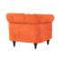 オレンジファブリックコンパクトチェスターフィールドシングルソファ　VINCENT