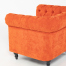 オレンジファブリックコンパクトチェスターフィールドシングルソファ　VINCENT