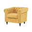 イエローファブリックコンパクトチェスターフィールドシングルソファ　VINCENT
