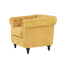 イエローファブリックコンパクトチェスターフィールドシングルソファ　VINCENT