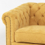 イエローファブリックコンパクトチェスターフィールドシングルソファ　VINCENT