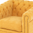 イエローファブリックコンパクトチェスターフィールドシングルソファ　VINCENT