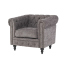 グレーファブリックコンパクトチェスターフィールドシングルソファ　VINCENT