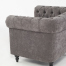 グレーファブリックコンパクトチェスターフィールドシングルソファ　VINCENT