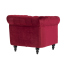 レッドファブリックコンパクトチェスターフィールドシングルソファ　VINCENT