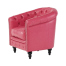 ピンクPUレザーチェスターフィールドラウンジシングルソファ　VINCENT(ヴィンセント)