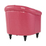 ピンクPUレザーチェスターフィールドラウンジシングルソファ　VINCENT(ヴィンセント)