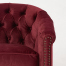 レッドベルベットコンパクトチェスターフィールドラウンジシングルソファ　VINCENT