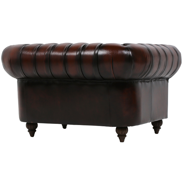 【きょうか】イタリア製ダークブラウン レザー チェスターフィールドソファ きょうか】イタリア製ダークブラウン レザー チェスター