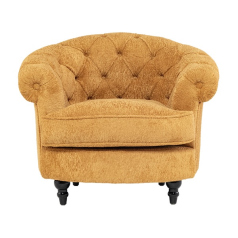 イエローボアファブリックフレンチスタイルシングルソファ　MouSofa(モーソファ)