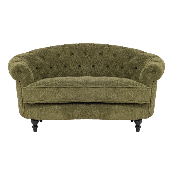 モスグリーンボアファブリックフレンチスタイル2シーターソファ　MouSofa(モーソファ)
