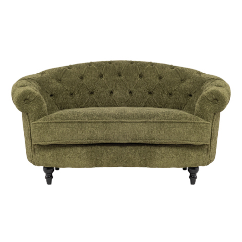 モスグリーンボアファブリックフレンチスタイル2シーターソファ　MouSofa(モーソファ)