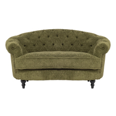 モスグリーンボアファブリックフレンチスタイル2シーターソファ　MouSofa(モーソファ)
