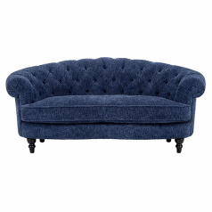 ネイビーブルーボアファブリックフレンチスタイル3シーターソファ　MouSofa(モーソファ)