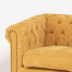 イエローファブリックコンパクトチェスターフィールド3シーターソファ　VINCENT