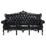 ロココ調3シーターソファ　ブラック x ブラックPU　Symphony(シンフォニー)