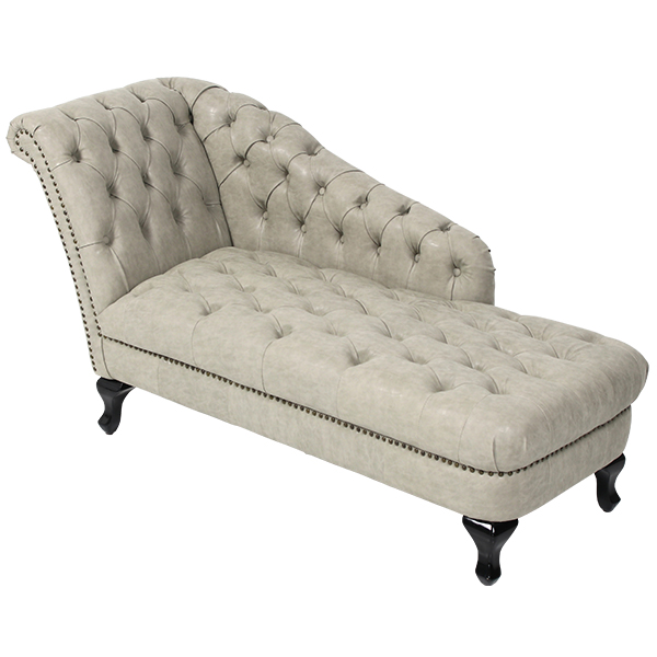 VINCENT】 ヴィンセント チェスターフィールド 一人掛けソファ グレー