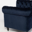 ネイビーブルーベルベットコンパクトチェスターフィールドシングルソファ　VINCENT