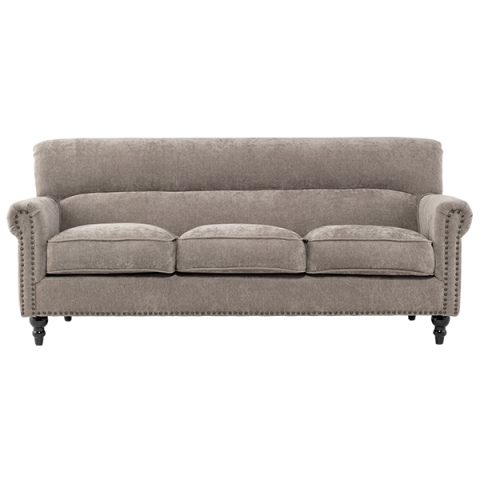 ライトグレーファブリックヴィンテージスタイル3シーターソファ　VINCENT(ヴィンセント)