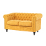 イエローファブリックコンパクトチェスターフィールド2シーターソファ　VINCENT