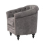 グレーファブリックコンパクトチェスターフィールドラウンジシングルソファ　VINCENT