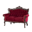 ロココ調2シーターソファ　ブラウン x レッド　Symphony(シンフォニー)