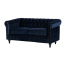 ネイビーブルーベルベットコンパクトチェスターフィールド2.5シーターソファ　VINCENT
