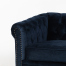 ネイビーブルーベルベットコンパクトチェスターフィールド2.5シーターソファ　VINCENT