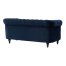 ネイビーブルーベルベットコンパクトチェスターフィールド2.5シーターソファ　VINCENT