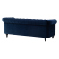 ネイビーブルーファブリックコンパクトチェスターフィールド3シーターソファ　VINCENT