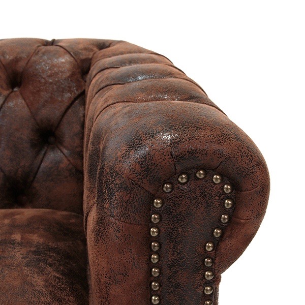 ヴィンテージレザー調ファブリックコンパクトチェスターフィールド3