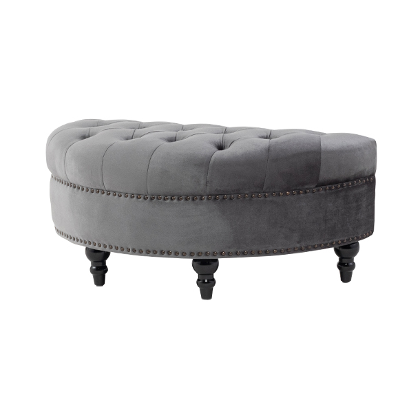 グレーベルベットハーフムーンスツール　VINCENT