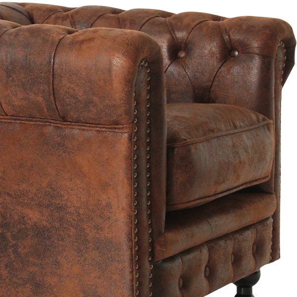 ヴィンテージレザー調ファブリックコンパクトチェスター