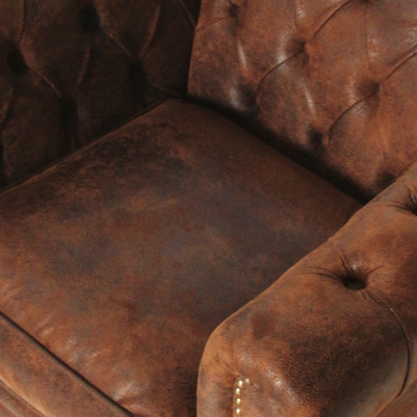 VINCENT ヴィンテージレザー調ファブリックコンパクトシングルソファ VINCENT ヴィンテージレザー調ファブリックコンパクトシングルソファ