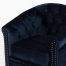 ネイビーブルーベルベットコンパクトチェスターフィールドラウンジシングルソファ　VINCENT
