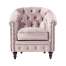 グレイッシュピンクベルベットコンパクトチェスターフィールドラウンジシングルソファ　VINCENT