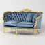 ロココラグジュアリー2シーターソファ　ギルディングゴールド x ブルーベルベット