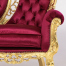 ロココハイグレード2シーターソファ　ギルディングゴールド x ルビーレッド