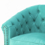 ターコイズブルーベルベットコンパクトチェスターフィールドラウンジシングルソファ　VINCENT