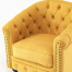 マスタードイエローベルベットコンパクトチェスターフィールドラウンジシングルソファ　VINCENT