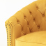 マスタードイエローベルベットコンパクトチェスターフィールドラウンジシングルソファ　VINCENT